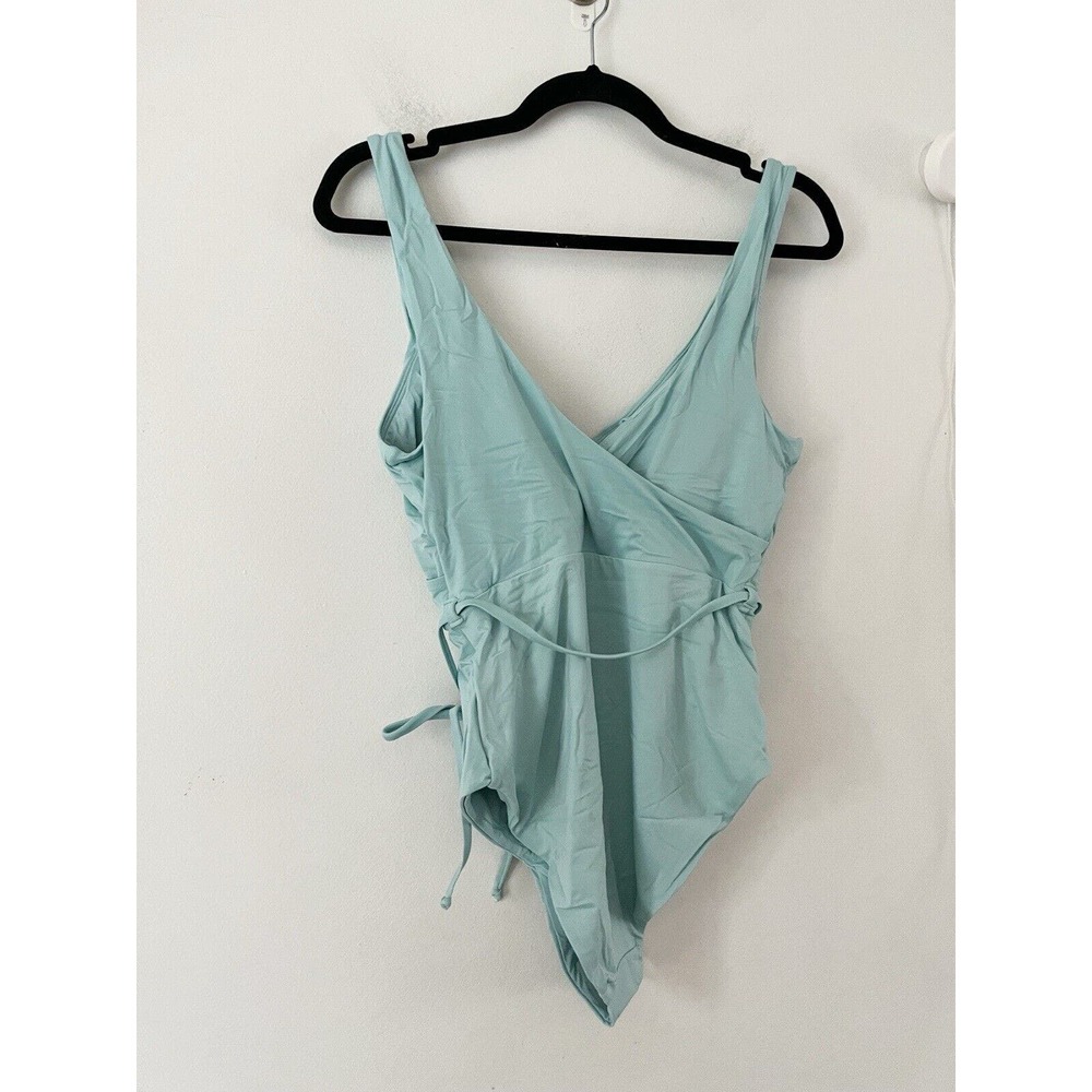 NWT Andie Swim The Belmar One Piece Cabana Blue Tie Waist Swimsuit Sz Medium - Picture 4 of 7